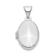 14k White Gold Oval Locket Pendant, Polished Finish, Minimalist Memory Jewelry for Women