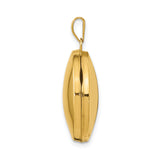 14k Yellow Gold Round Locket Pendant, Polished Domed Keepsake for Women, Minimalist Classic Style