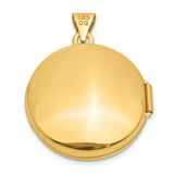 14k Yellow Gold Round Locket Pendant, Polished Domed Keepsake for Women, Minimalist Classic Style