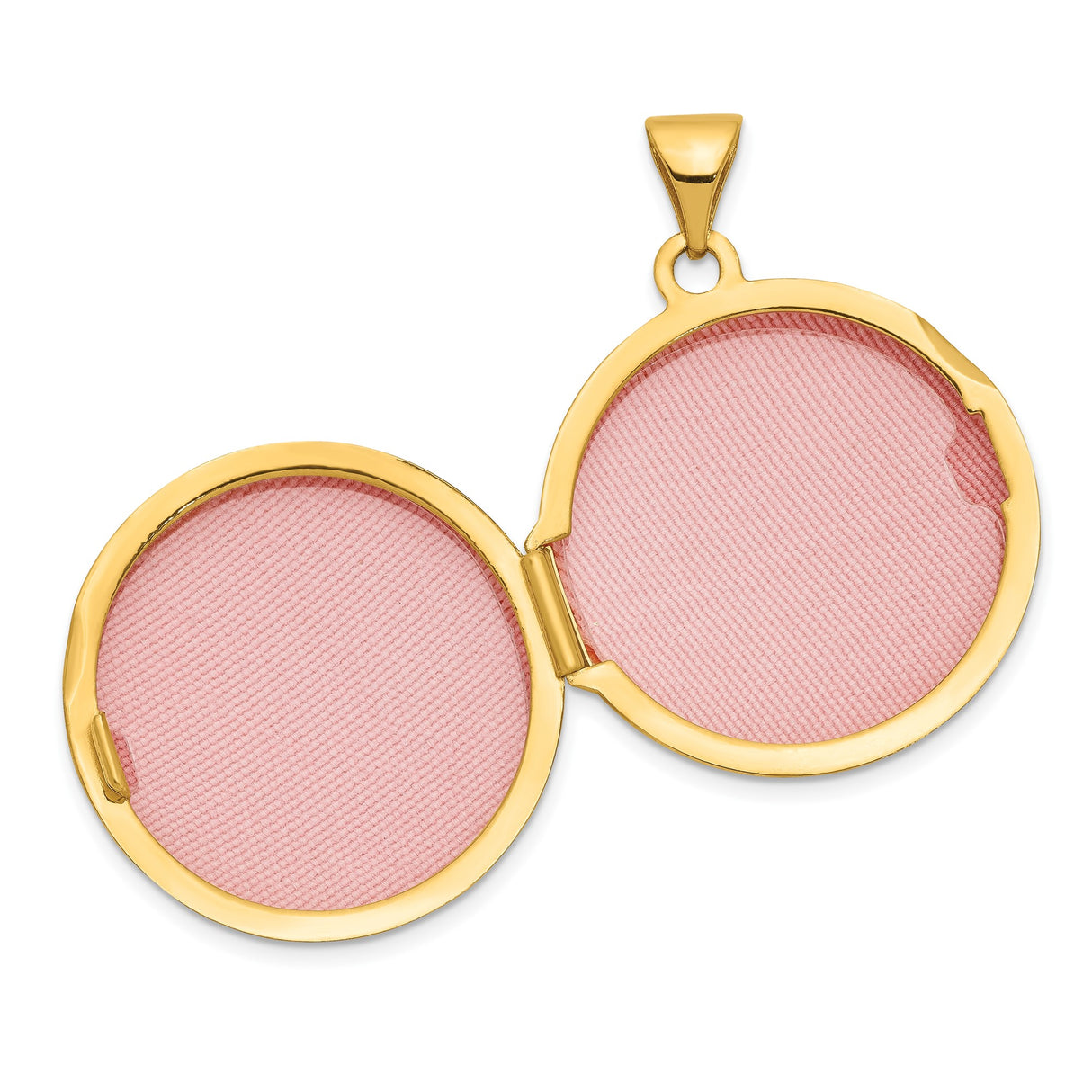 14k Yellow Gold Round Locket Pendant, Polished Domed Keepsake for Women, Minimalist Classic Style