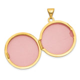14k Yellow Gold Round Locket Pendant, Polished Domed Keepsake for Women, Minimalist Classic Style
