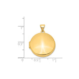 14k Yellow Gold Round Locket Pendant, Polished Domed Keepsake for Women, Minimalist Classic Style