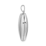 14k White Gold Heart Locket Pendant, Smooth Polished Classic Keepsake Jewelry for Women