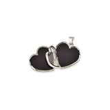 14k White Gold Heart Locket Pendant, Smooth Polished Classic Keepsake Jewelry for Women