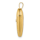 20mm Diamond Satin and Diamond-Cut Cross Heart Locket Charm Pendant in Real 14k Yellow Gold