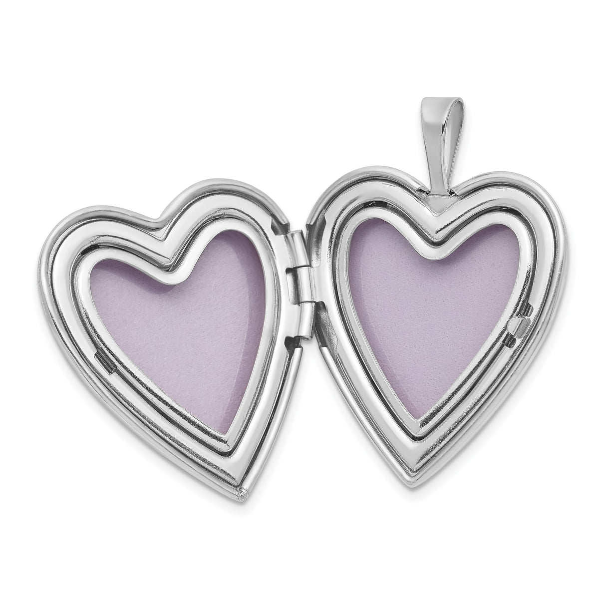 14k White Gold Heart Locket Pendant with Diamond Accent and Christian Cross Design