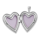14k White Gold Heart Locket Pendant with Diamond Accent and Christian Cross Design