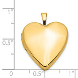 14k Yellow Gold Heart Locket Pendant, Polished Finish, Openable Keepsake Jewelry for Women