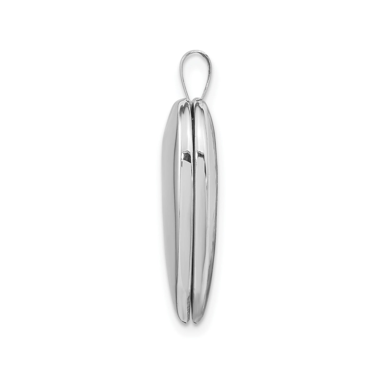 14k White Gold Heart Locket Pendant with Polished Finish, Sentimental Keepsake Jewelry for Women