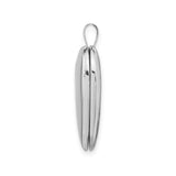 14k White Gold Heart Locket Pendant with Polished Finish, Sentimental Keepsake Jewelry for Women