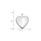 14k White Gold Heart Locket Pendant with Polished Finish, Sentimental Keepsake Jewelry for Women