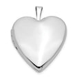 14k White Gold Heart Locket Pendant with Polished Finish, Sentimental Keepsake Jewelry for Women