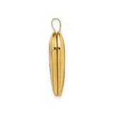 14k Yellow Gold Heart Locket Pendant with Rose and I Love You Message