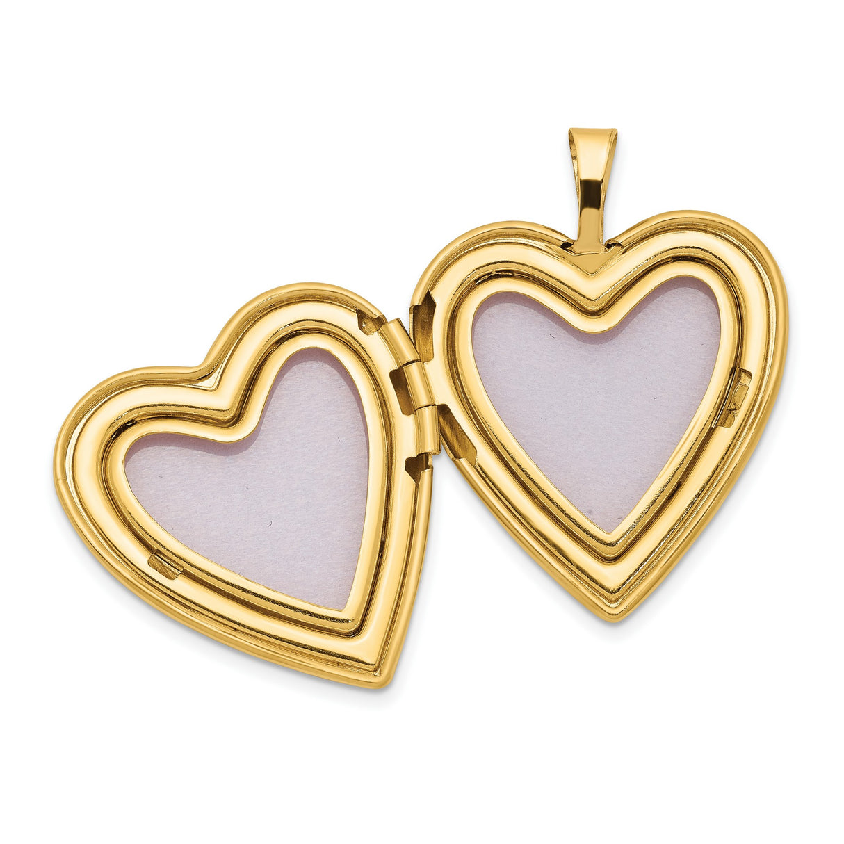14k Yellow Gold Heart Locket Pendant with Pink Rose and Green Leaves, Floral Memory Jewelry