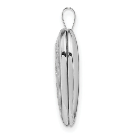 14k White Gold Heart Locket Pendant with Mom and Hearts, Sentimental Keepsake Jewelry for Women