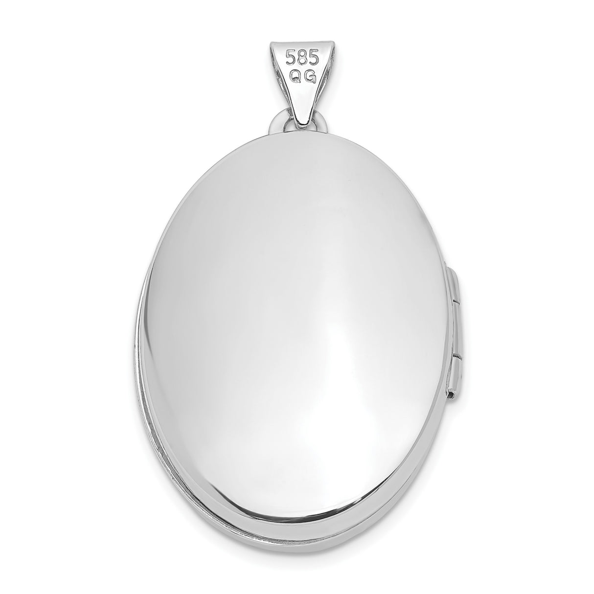 14k White Gold Oval Locket Pendant with Filigree Swirl Design, Vintage Style Keepsake for Women