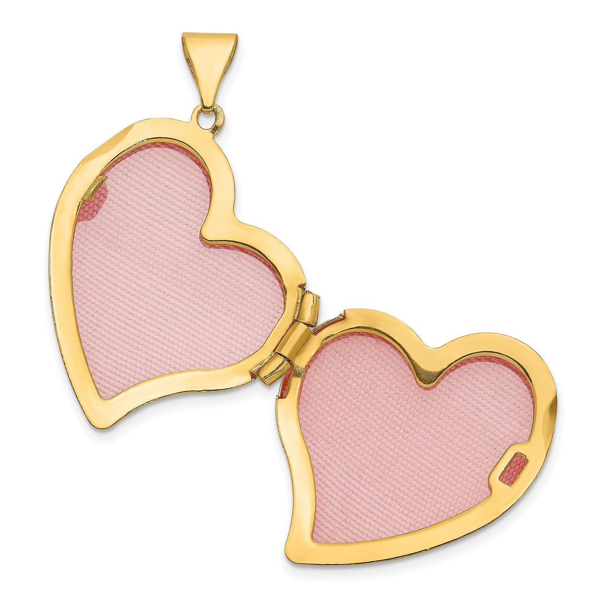 14k Yellow Gold Heart Locket Pendant with Floral and Swirl Engraving, Openable Photo Charm