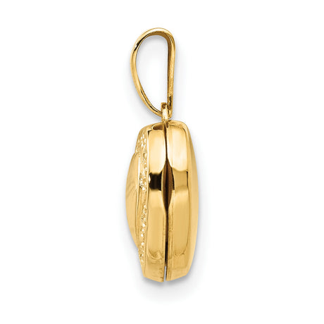 Heart Locket Charm Pendant in Real 14k Yellow Gold