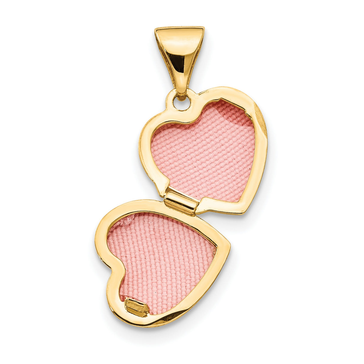 Heart Locket Charm Pendant in Real 14k Yellow Gold