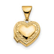 Heart Locket Charm Pendant in Real 14k Yellow Gold