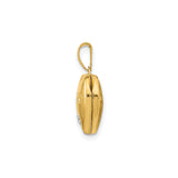 14k Two-Tone Gold Heart Locket Pendant with Diamond Accents and Love Engraving