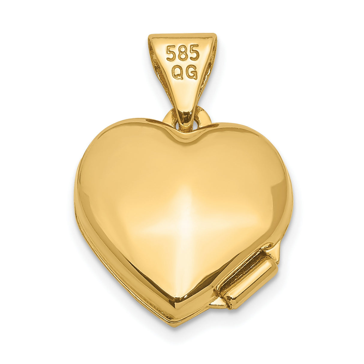14k Yellow Gold Heart Locket Pendant with Diamond Starburst Design, Romantic Keepsake Jewelry