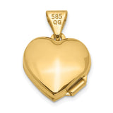 14k Yellow Gold Heart Locket Pendant with Diamond Starburst Design, Romantic Keepsake Jewelry