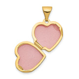 14k Yellow Gold Heart Locket Pendant with Diamond Starburst Design, Romantic Keepsake Jewelry