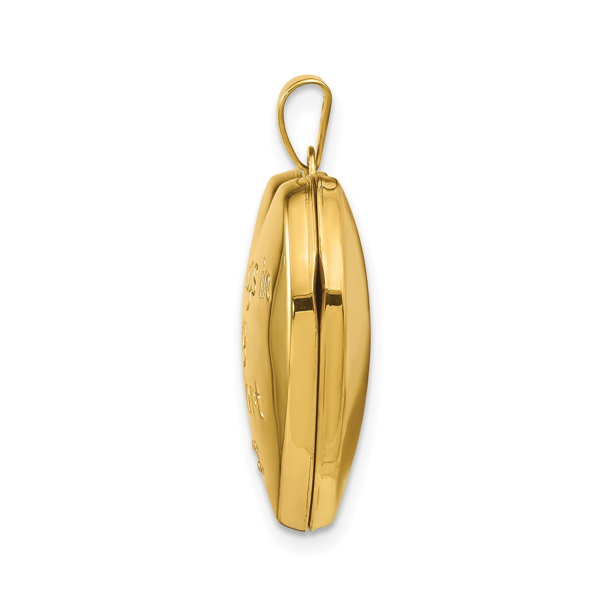 14k Two-Tone Gold Heart Locket Pendant with Diamond Accent, Always in My Heart Engraving