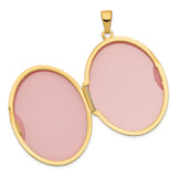 14k Yellow Gold Oval Locket Pendant with Floral Scroll Design, Vintage Style for Women