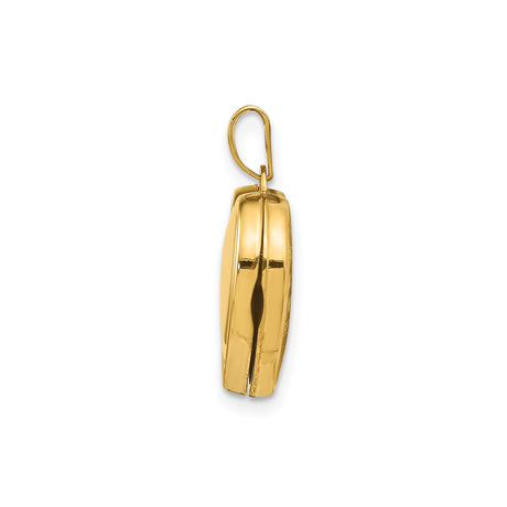 14k Multi-Tone Gold Heart Locket Pendant with Embossed Baby Footprints, Motherhood Theme