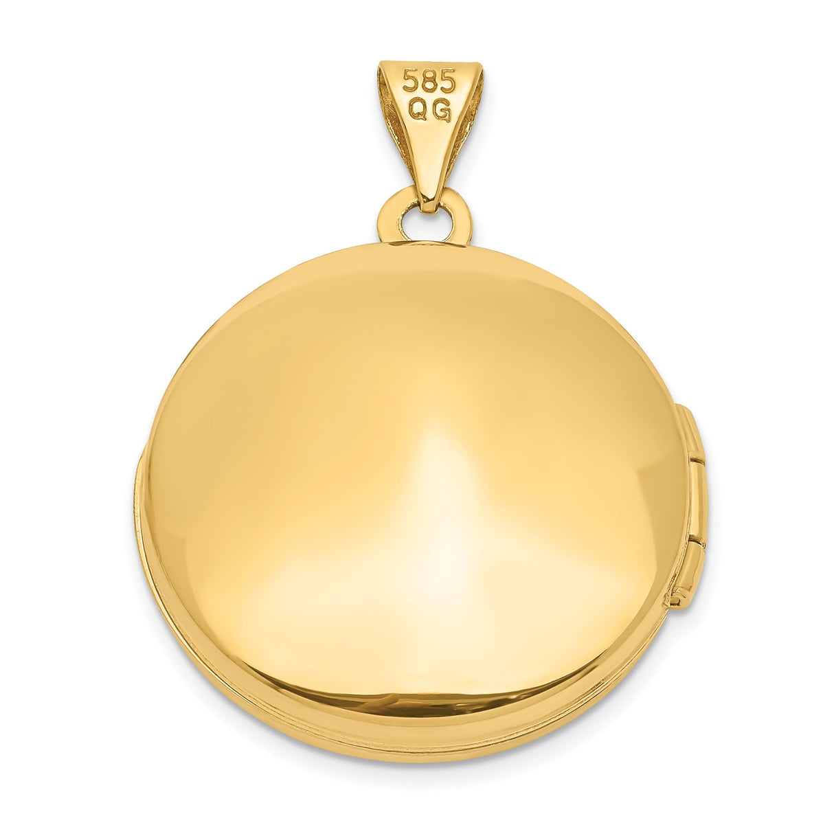 14k Yellow Gold Floral Round Locket Pendant with Leaf Design for Women