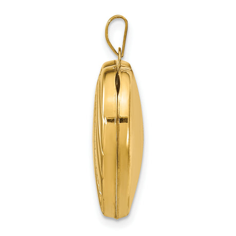 21mm Heart Locket Charm Pendant in Real 14k Yellow Gold