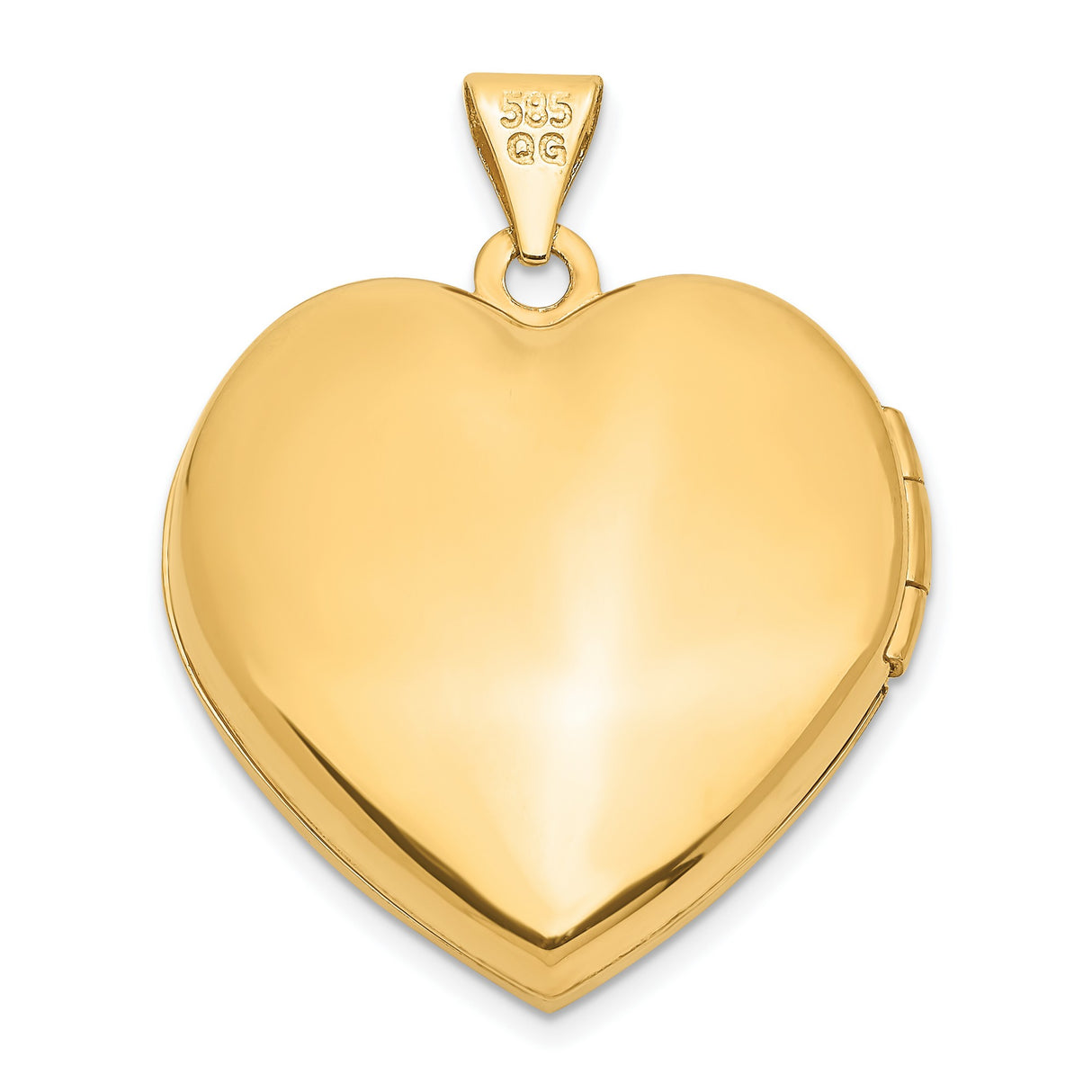 21mm Heart Locket Charm Pendant in Real 14k Yellow Gold
