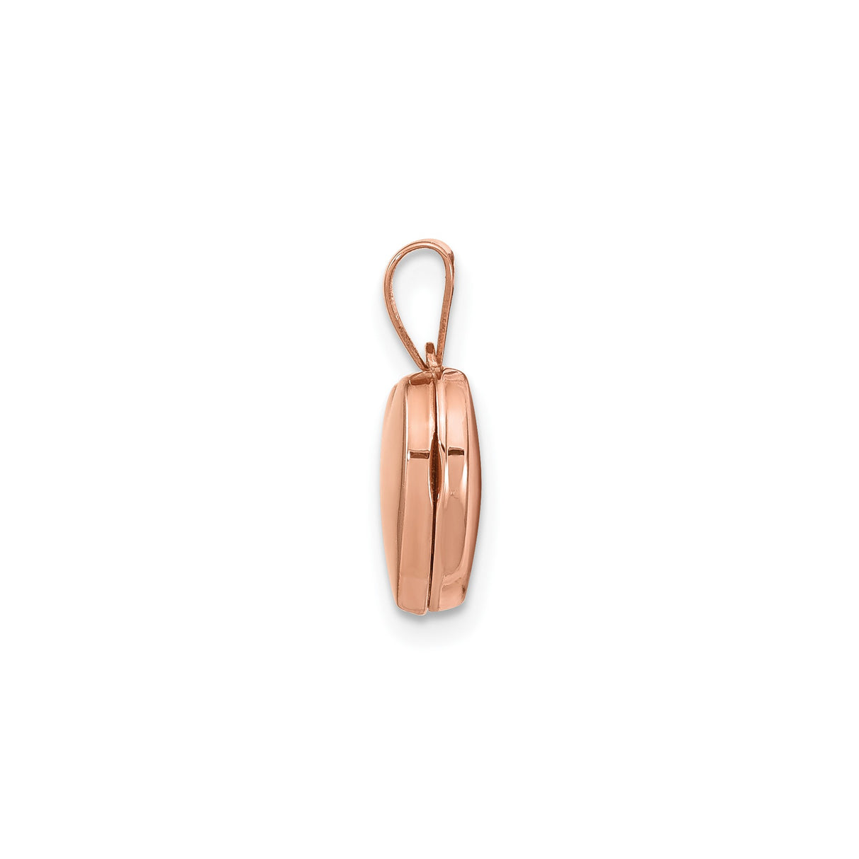 14k Rose Gold Heart Locket Pendant, Polished Sentimental Jewelry Keepsake for Women