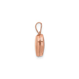14k Rose Gold Heart Locket Pendant, Polished Sentimental Jewelry Keepsake for Women