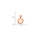 14k Rose Gold Heart Locket Pendant, Polished Sentimental Jewelry Keepsake for Women