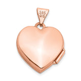 14k Rose Gold Heart Locket Pendant with Scrollwork Design, Vintage Style Jewelry for Women