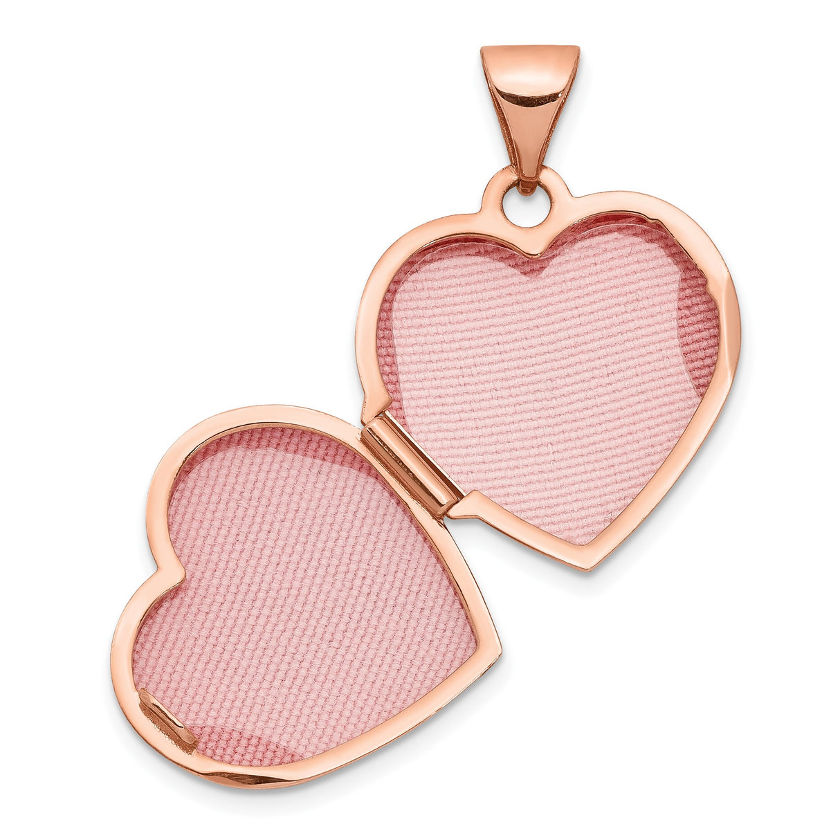 14k Rose Gold Heart Locket Pendant with Floral Engraving, Romantic Keepsake Jewelry for Women