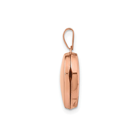 14k Rose Gold Heart Locket Pendant, Polished Sentimental Keepsake Jewelry for Women