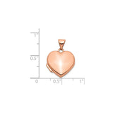 14k Rose Gold Heart Locket Pendant, Polished Sentimental Keepsake Jewelry for Women
