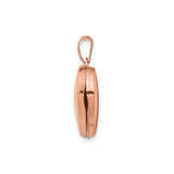 14k Rose Gold Heart Locket Pendant with Diamond Starburst Design, Openable Photo Keepsake