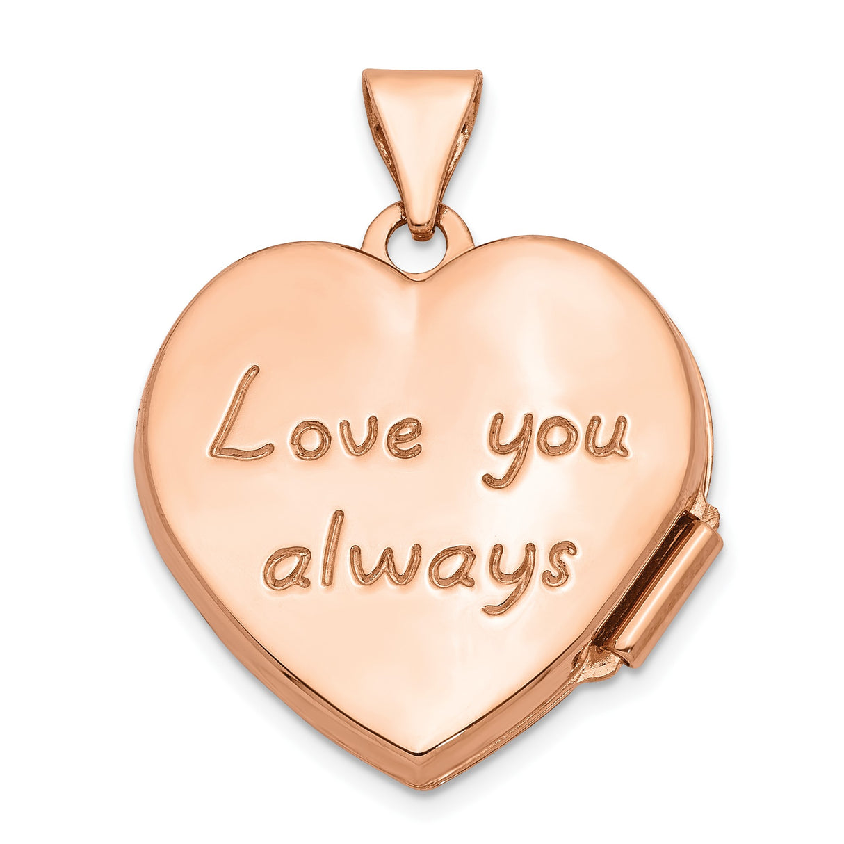 14k Rose Gold Heart Locket Pendant with Floral Scrollwork, Vintage-Inspired Keepsake Jewelry