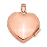 14k Rose Gold Heart Locket Pendant with Diamond Accent, Filigree Floral Design, Vintage Style