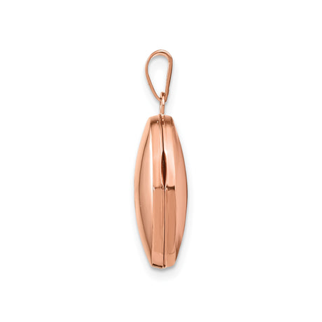 14k Rose Gold Locket Pendant with Diamond Starburst Design for Women