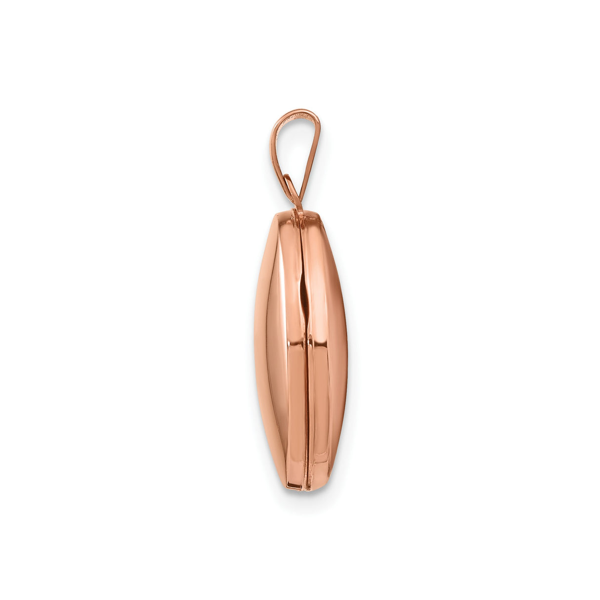 14k Rose Gold Oval Locket Pendant, Polished Finish, Minimalist Keepsake Photo Holder for Women