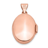 14k Rose Gold Oval Locket Pendant, Polished Finish, Minimalist Keepsake Photo Holder for Women