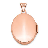 14k Rose Gold Oval Locket Pendant with Floral Scroll Engraving, Vintage Inspired Keepsake Jewelry