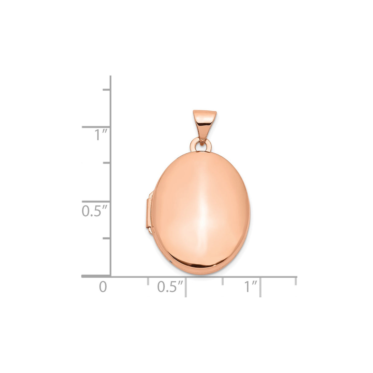 14k Rose Gold Oval Locket Pendant with Hinged Opening, Polished Minimalist Memory Charm for Women