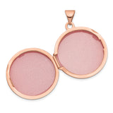 14k Rose Gold Locket Pendant, Round Plain Smooth Polished Finish, Minimalist Keepsake Jewelry
